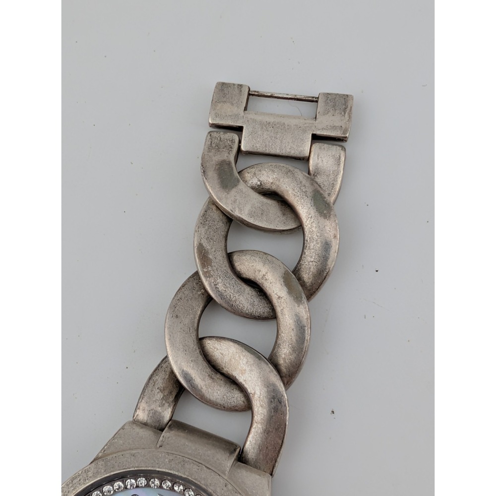 Premier Designs Watch Women 38mm‎ Case MOP Dial Silver 8" Band- New Battery - Picture 2 of 6